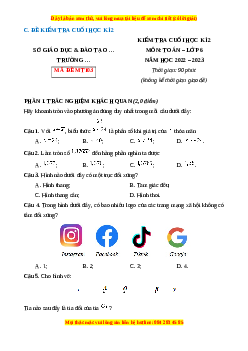 Đề thi cuối kì 2 Toán 6 Chân trời sáng tạo (Đề 3)