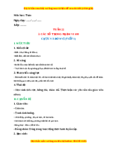 Giáo án Chục và đơn vị Toán lớp 1 Cánh diều