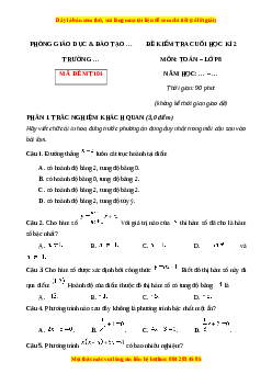Đề thi cuối kì 2 Toán 8 Chân trời sáng tạo (Đề 4)