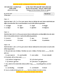 Đề thi thử tốt nghiệp Tiếng Anh Sở GD&ĐT Ninh Bình năm 2024