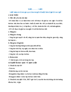 Giáo án Viết đoạn văn ghi lại cảm nghĩ về một bài thơ tám chữ Ngữ Văn 9 Chân trời sáng tạo
