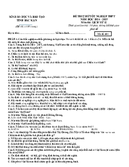 Đề thi thử tốt nghiệp THPT 2025 Lịch sử (từ Trường/Sở)