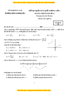 Đề thi thử Toán trường Gia Bình 1 năm 2021
