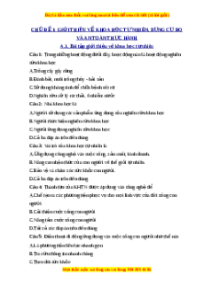 Trắc nghiệm Giới thiệu về khoa học tự nhiên KHTN 6 Cánh diều
