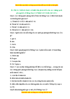 Trắc nghiệm Bài 12 Lịch sử 6 Kết nối tri thức: Sự hình thành và bước đầu phát triển của các vương quốc phong kiến ở Đông Nam Á