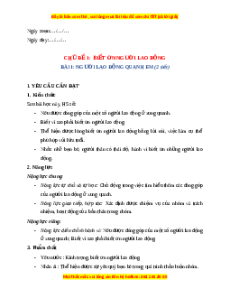 Giáo án Bài 1 Đạo đức lớp 4 Chân trời sáng tạo: Người lao động quanh em