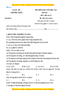 Đề thi cuối kì 1 Hóa Học 11 Kết nối tri thức - Đề 3