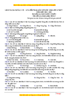 Đề thi thử Địa lí Sở Hà Nội năm 2023