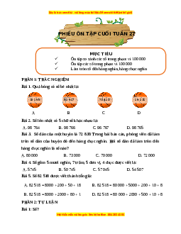 Bài tập cuối tuần Toán lớp 3 Tuần 27 Kết nối tri thức (có lời giải)