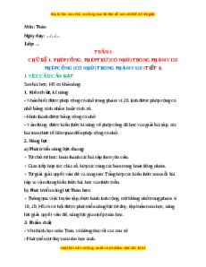 Giáo án Phép cộng (có nhớ) trong phạm vi 20 Toán lớp 2 Cánh diều