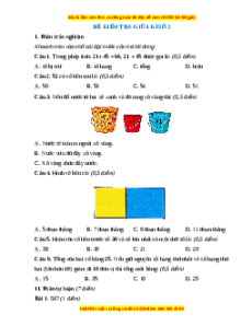 Đề thi giữa kì 1 Toán lớp 2 Chân trời sáng tạo - Đề 2