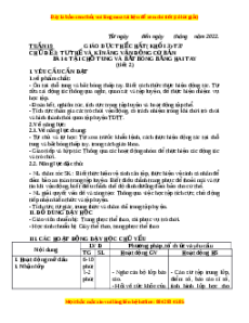 Giáo án Bài 4: Tại chỗ tung và bắt bóng bằng hai tay Gdtc 3 Cánh diều