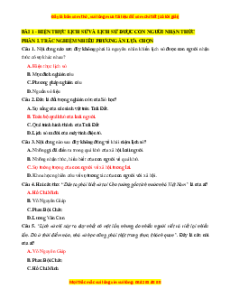Trắc nghiệm Lịch sử 10 Đúng-Sai (form 2025)