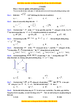 Đề thi Toán 11 Cuối kì 2 Cánh diều cấu trúc mới (Đề 4)