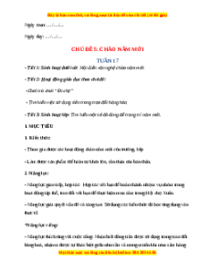 Giáo án Chủ đề 5 HĐTN lớp 2 Chân trời sáng tạo: Chào năm mới