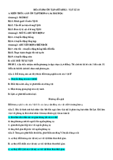 Đề cương ôn tập Giữa kì 1 Vật lí 10 Chân trời sáng tạo
