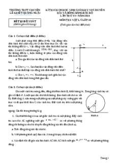 Đề thi HSG Vật Lí 10 Trường THPT Chuyên Lê Khiết - Quảng Ngãi