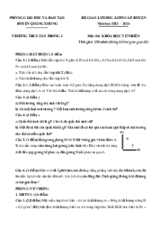 Đề thi hsg KHTN 8 năm 2023-2024 Trường THCS Tân Phong 2
