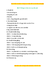 Lý thuyết Công nghệ 7 Chân trời sáng tạo Bài 5: Trồng và chăm sóc cây cải xanh