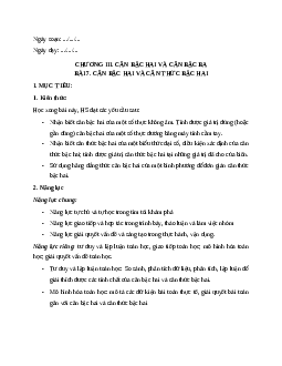 Giáo án Căn bậc hai và căn thức bậc hai Toán 9 Kết nối tri thức