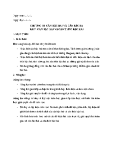 Giáo án Căn bậc hai và căn thức bậc hai Toán 9 Kết nối tri thức