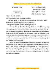 Đề thi cuối kì 2 Ngữ văn 11 Kết nối tri thức (Đề 1)