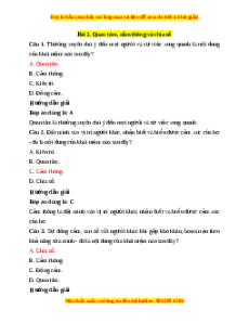 Trắc nghiệm GDCD 7 Bài 2 Chân trời sáng tạo: Quan tâm, cảm thông và chia sẻ