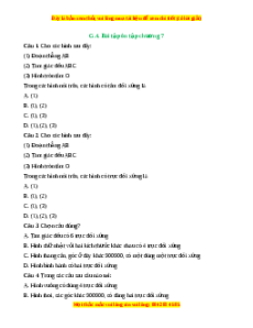 Trắc nghiệm Bài tập cuối chương 7 Toán 6 Chân trời sáng tạo