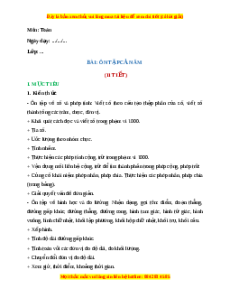 Giáo án Ôn tập cả năm Toán 2 Chân trời sáng tạo