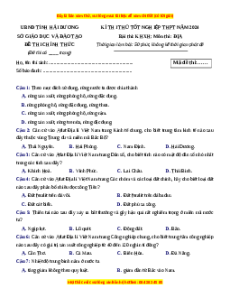 Đề thi thử tốt nghiệp Địa lí Sở GD&ĐT Hải Dương lần 2 năm 2024