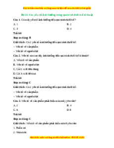 Trắc nghiệm Công nghệ 10 Bài 21 Cánh diều: Các yếu tố ảnh hưởng trong quá trình thiết kế kĩ thuật
