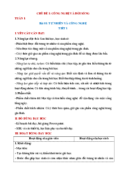 Giáo án Công nghệ lớp 3 Cánh diều | Giáo án Công nghệ lớp 3 mới chuẩn nhất
