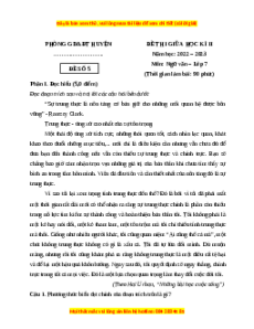 Đề thi giữa kì 2 Ngữ Văn lớp 7 Kết nối tri thức (Đề 5)
