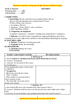 Giáo án Tiếng Anh 9 Tập 1 (mới CV 5512)