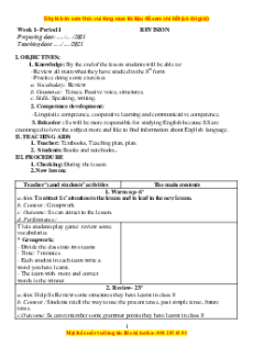 Giáo án Tiếng Anh 9 Tập 1 (mới CV 5512)