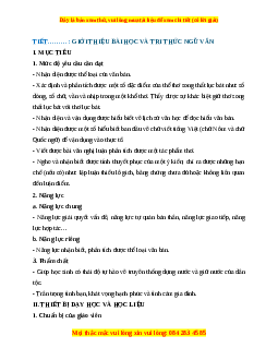 Giáo án Tri thức Ngữ văn trang 11 Ngữ Văn 9 Cánh diều