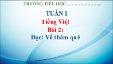 Giáo án Powerpoint Bài 2: Về thăm quê Tiếng việt lớp 3 Kết nối tri thức