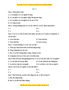 Đề thi cuối kì 1 Công nghệ 6 Cánh diều (Đề 2)