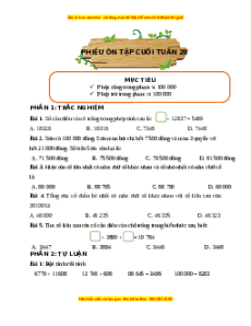 Bài tập cuối tuần Toán lớp 3 Tuần 28 Kết nối tri thức (có lời giải)
