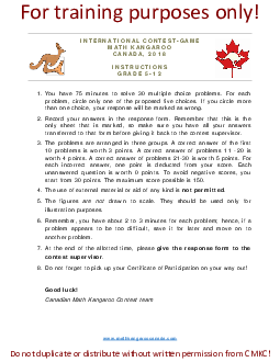 Toán Kangaroo cấp độ 3 (Lớp 5, 6) (Bộ đề thi + chuyên đề ôn thi)