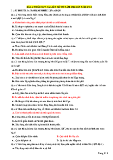 Trắc nghiệm Lịch sử 9 Đúng-Sai, Trả lời ngắn Cánh diều (form 2025)