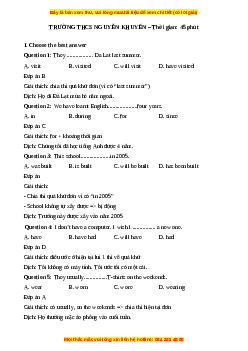 Đề thi giữa kì 1 Tiếng Anh 9 trường THCS Nguyễn Khuyến