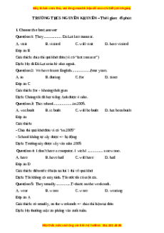 Đề thi giữa kì 1 Tiếng Anh 9 trường THCS Nguyễn Khuyến