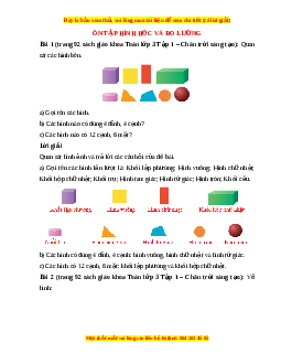 Giải Sgk Toán lớp 3 Bài 57: Ôn tập hình học và đo lường (Chân trời sáng tạo)