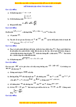 Đề thi vào 10 Toán Tỉnh Bà Rịa Vũng Tàu năm 2023-2024