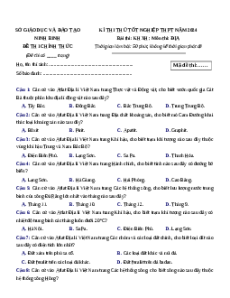 Đề thi thử tốt nghiệp Địa lí Sở GD&ĐT Ninh Bình lần 1 năm 2024