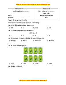 Đề thi cuối kì 1 Toán lớp 3 Kết nối tri thức - Đề 7