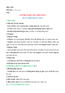 Giáo án Toán lớp 2 Kết nối tri thức Học kì 2