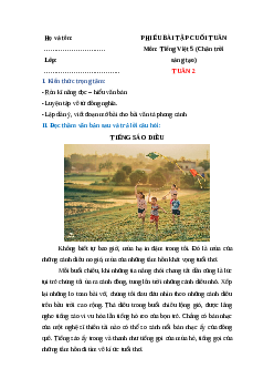 Bài tập cuối tuần Tiếng Việt lớp 5 Chân trời sáng tạo Tuần 2