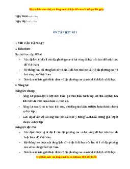 Giáo án Lịch sử & Địa lí lớp 4 Cánh diều: Ôn tập học kì 1